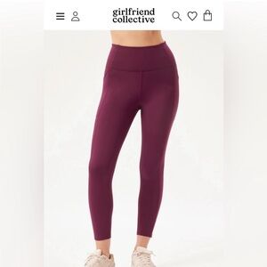 Girlfriend Collective Burgundy Leggings